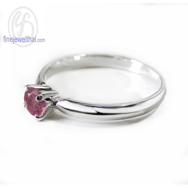 finejewelthai-แหวนทับทิม-แหวนเงินแท้-แหวนพลอย-พลอยประจำเดือนเกิด-ruby-birthstone-silver-ring-r1183rb