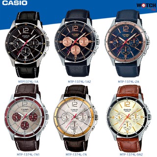 เช็ครีวิวสินค้าCASIO นาฬิกาข้อมือ ผู้ชาย สายหนัง รุ่น MTP-1374L MTP-1374L-1A MTP-1374L-7A MTP-1374L-7A1
