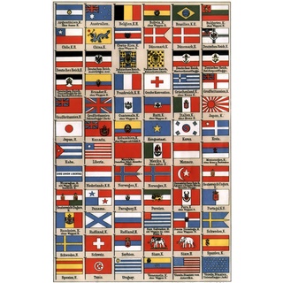 โปสเตอร์ผ้าไหม ลายธงชาติโลก สําหรับตกแต่งผนังบ้าน