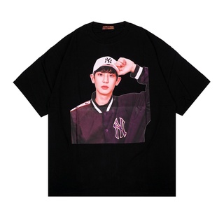 เสื้อยืดโอเวอร์ไซส์เสื้อยืด พิมพ์ลาย Kpop SERIES PARK CHANYEOL BLACK TOXIC1805S-3XL