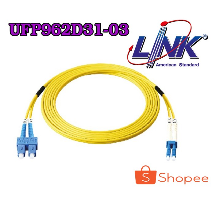 ภาพหน้าปกสินค้าLink UFP962D31-03 Fiber Optic SC-LC Patch Cord 9/125 m (OS2), Duplex Single-mode, (3.0 mm Jacket)/UPC-UPC, Lengths 3 m.