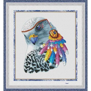 ชุดปักครอสติช นกอินทรี เหยี่ยว (Rainbow eagle cross stitch kit)