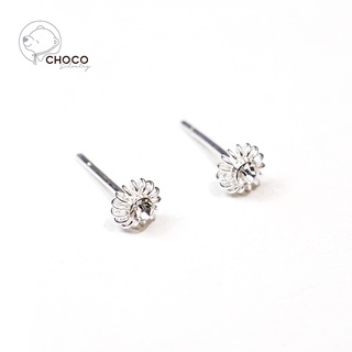 (925S) ต่างหูเงินแท้ ต่างหูดอกไม้ ต่างหูมินิมอล (Sterling Silver Mini Flower Stud Earrings)