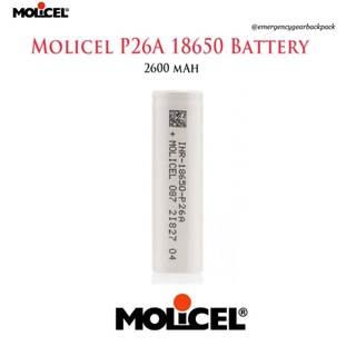 ภาพขนาดย่อของภาพหน้าปกสินค้าMolicel P26A INR18650 2600mAh 3.6V 35A High-drain-Li-ion battery จากร้าน emergencygearbackpack บน Shopee ภาพที่ 3
