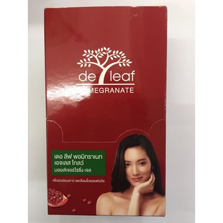 Deleaf POMEGRANATE เดอ ลีฟ พอมิกราเนท เอจเลส โกลว์ มอยส์เจอร์ไรซิ่ง เจล 1กล่องมี6ซอง (ขายยกกล่อง)