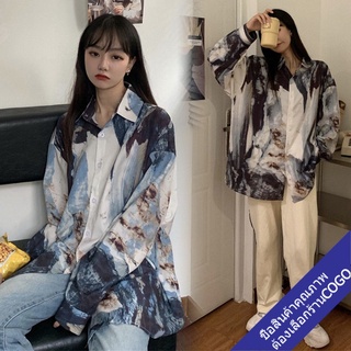 COGO เสื้อเชิ้ตผู้หญิงแขนยาวสาวอวบ oversize เสื้อผ้าแฟชั่นวัยรุ่น  เสื้อโอเวอร์ไซสเกาหลี ใส่สบาย ตัวใหญ่ xxl