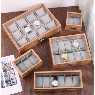 ภาพย่อรูปภาพสินค้าแรกของ(FZ47UK ลดเพิ่ม45) กล่องใส่นาฬิกา กล่องนาฬิกาไม้ ลายไม้ ขนาด3ช่อง งานสวย สินค้าพร้อมส่งที่ไทย