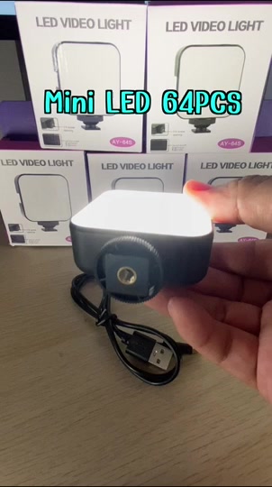 AY-64S ไฟ LED พกพา ติดหัวกล้อง Mini LED Video light 64PCS 1/4” ความ ...
