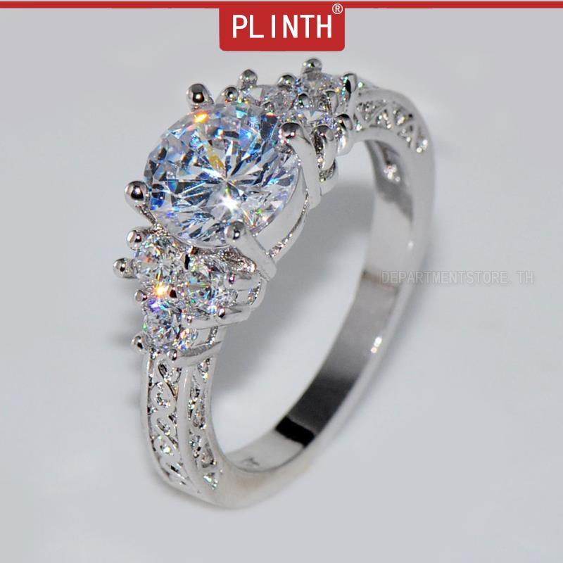 plinth-แหวนเงินแท้-925-เพชรหัวใจระดับสูงและหมั้นเพชรลูกศร454