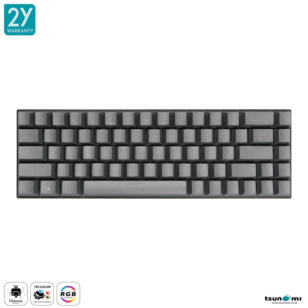 ภาพสินค้า(ลด ล้าง สต๊อก) คีย์บอร์ดเกมมิ่ง Tsunami Outemu MK-68 68Keys 60% Compact Mechanical Keyboard (รับประกันสินค้า 2 ปี) จากร้าน tsunami_thailand บน Shopee ภาพที่ 6