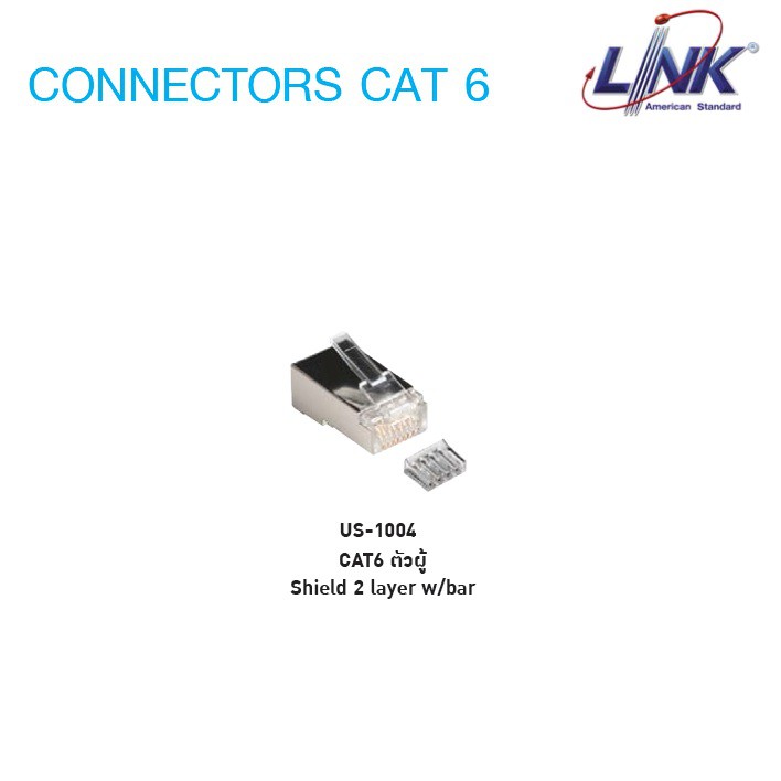 ภาพหน้าปกสินค้าหัวแลนLINK US-1004 Shield CAT 6 RJ45 PLUG 2 layer with pre-insert bar บรรจุ 1ตัว/PGK จากร้าน it_family บน Shopee