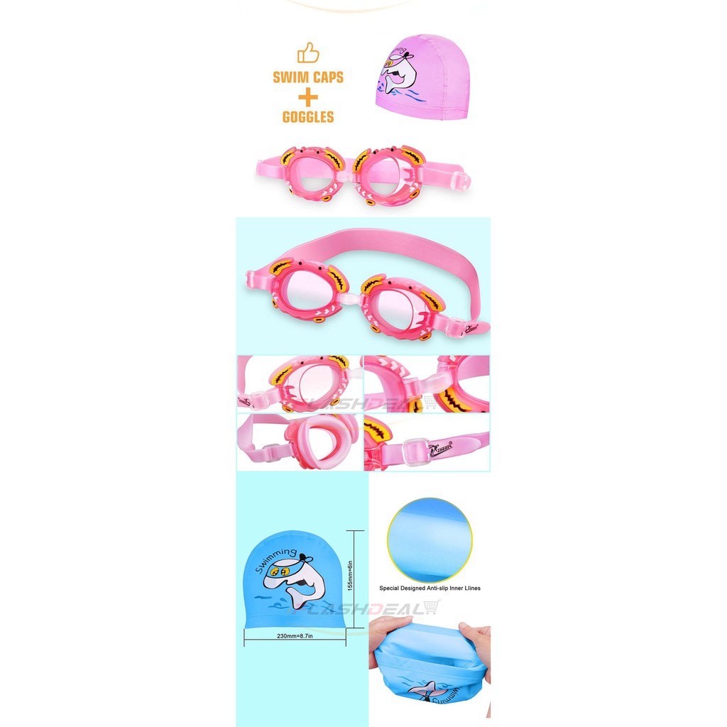 ภาพหน้าปกสินค้าชุดแว่นตาว่ายน้ำเด็ก ชุดเด็กชาย และเด็กหญิง แว่นตา อุปกรณ์ว่ายน้ำเด็ก ป้องกันหมอก แว่นตาว่ายน้ำ กันน้ำ หมวกว่ายน้ำ จากร้าน happystore_2020 บน Shopee