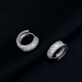 ต่างหู 18K Platinum Plated ประดับเพชร CZ แท้