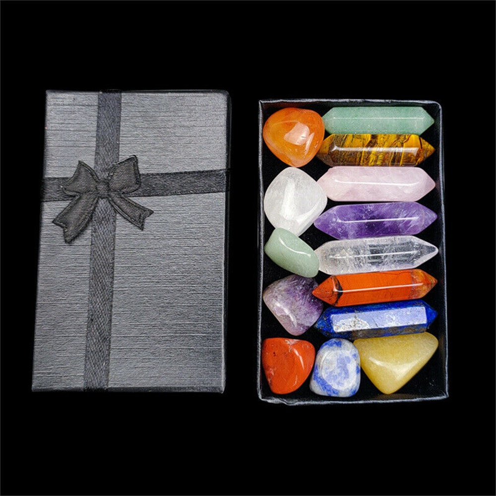 คริสตัลควอตซ์ธรรมชาติ-reiki-14-ชิ้นพร้อมกล่อง
