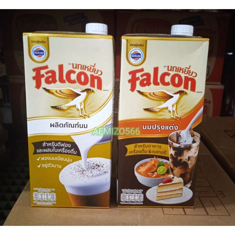 ภาพหน้าปกสินค้าFalcon (นกเหยี่ยว) /นมสำหรับตีฟอง & นมปรุงแต่งสำหรับอาหาร เบเกอรี่ & ครีมเทียมพร่องไขมัน สูตรข้น สำหรับเครื่องดื่ม จากร้าน treecafe35 บน Shopee
