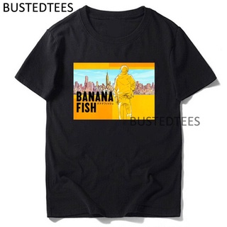 T-shirt  เสื้อยืดแขนสั้นลําลอง คอกลม พิมพ์ลาย BANANA FISH สไตล์ฮาราจูกุ แฟชั่นฤดูร้อน สําหรับผู้ชายS-5XL