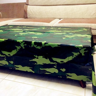 ผ้าปูโต๊ะพลาสติก ลายพราง แบบใช้แล้วทิ้ง ขนาด 130x220 ซม. สีเขียว สําหรับวันเกิด จํานวน 1 ชิ้น