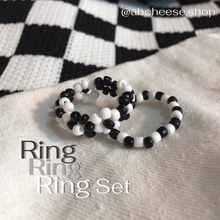 Ring set (black &amp; white) ig.abcheese.shop