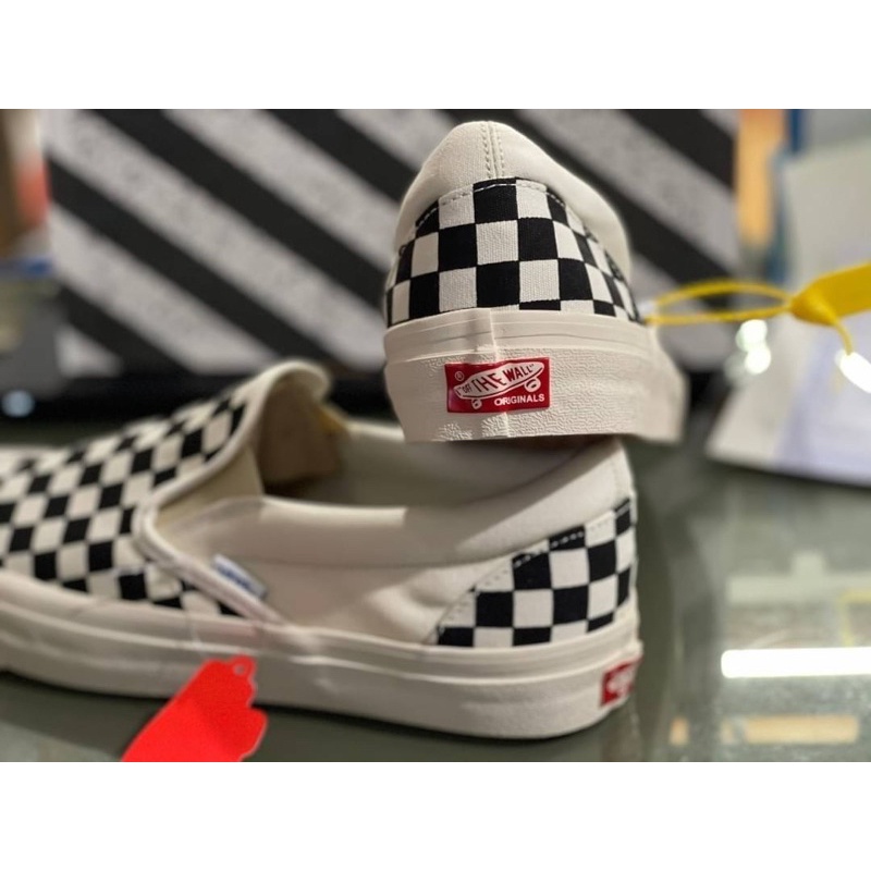 sales-30-รองเท้าผ้าใบ-vans-slip-on-checkerboard-white-comfycush