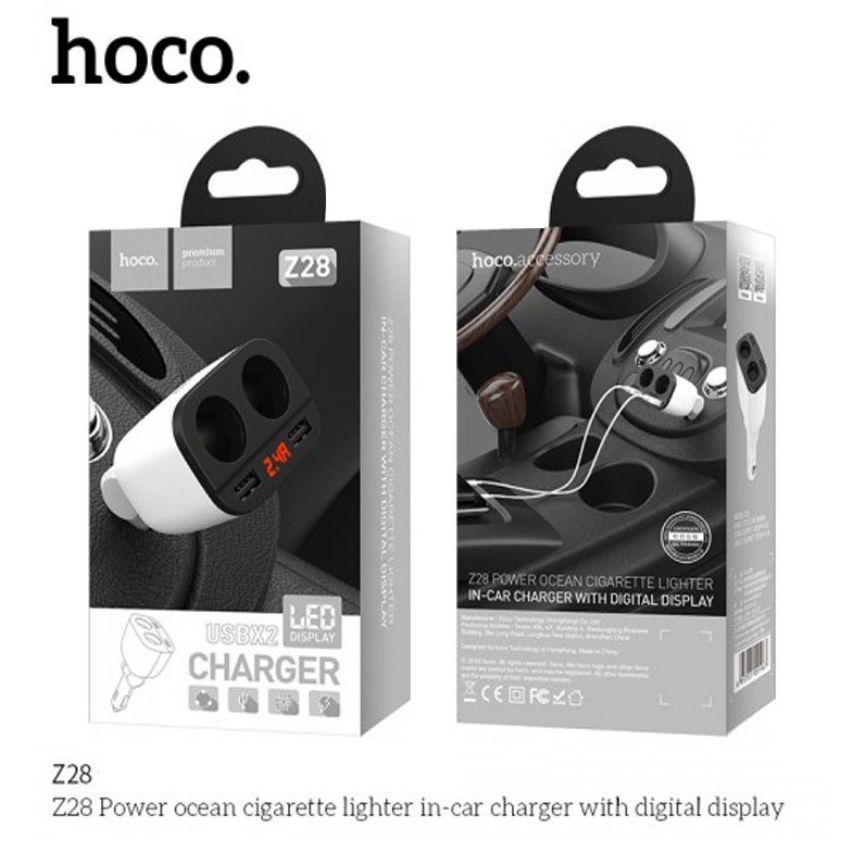 ที่ชาร์จในรถ-ยี่ห้อ-hoco-z28-car-charger-3-1a-ที่ชาร์จเสียบที่จุดบูหรี่-power-ocean-in-car-charger