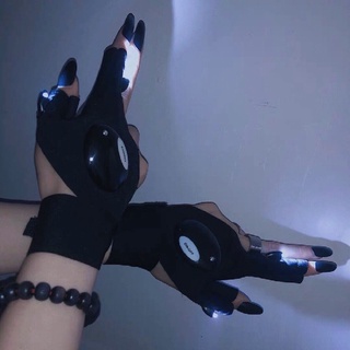 🔥Sale🔥ถุงมือสวมนิ้วมีไฟเปลี่ยนถ่านได้ Light Gothic Gloves พร้อมส่ง 2 ชิ้น