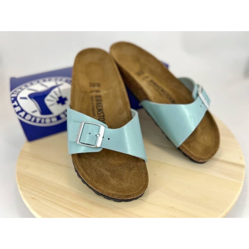 birkenstock madrid graceful faded aqua