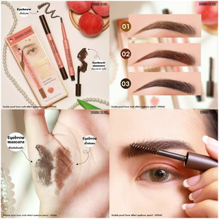 2 in1 Sivanna Colors Double proof browดินสอเขียนคิ้วพร้อมกับมาสคาร่าปัดคิ้ว มีให้เลือก 3 สี