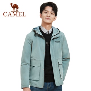 Camel เสื้อแจ็กเก็ตลําลอง บุกํามะหยี่ มีฮู้ด แฟชั่นฤดูใบไม้ร่วง สําหรับผู้ชาย