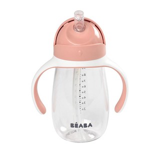 สินค้า BEABA  กระติกน้ำหัดดื่ม ความจุ 300 ml Straw Cup Tritan with Handles 300ml - Vintage - Pink