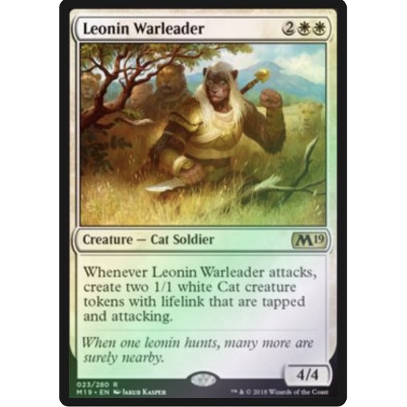 Magic: The Gathering – Leonin Warleader (Condottiero Leonid) – Core Set 2019 – Singola Carta Rara