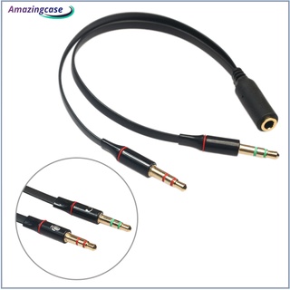 อะแดปเตอร์แยกหูฟัง 3.5 มม. เป็นแจ็คแยกหูฟัง 3.5 ไมค์ ตัวผู้ Y 2 ตัวเมีย