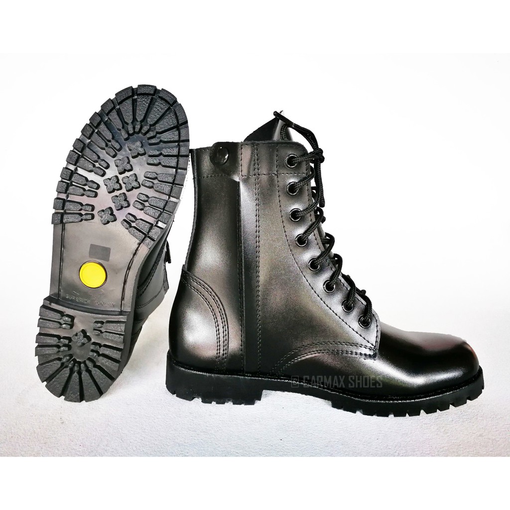 ภาพหน้าปกสินค้ารองเท้าทหาร คอมแบท มีซิป หนังเทียม ยี่ห้อ CARMAX รองเท้ารด.
