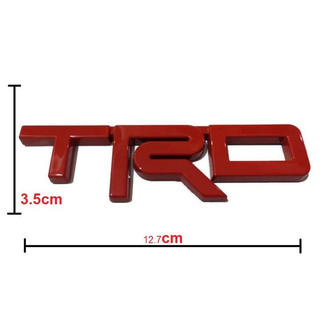 โลโก้ตัวอักษร TRDขนาด 12.7x3.5 สีแดง มีกาว 2หน้าติดด้านหลัง