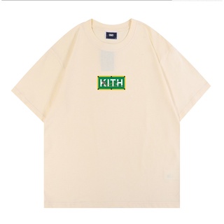 เสื้อยืดสีขาว**พร้อมส่ง** เสื้อยืดแขนสั้นลําลอง ผ้าฝ้าย พิมพ์ลายโลโก้ Kith Billiards พลัสไซซ์ สําหรับผู้ชาย และผู้หญิงS-