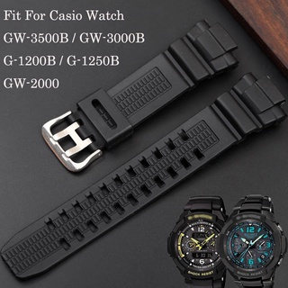 สายนาฬิกาข้อมือ สีดํา แบบเปลี่ยน สําหรับ Casio GW-3500B GW-3000B G-1200B G-1250B GW-2000 GW3000 GW3500 G1200