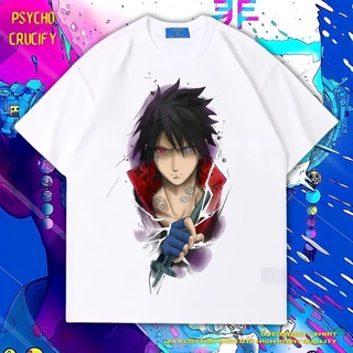 tshirtเสื้อยืดคอกลมฤดูร้อนเสื้อยืด ขนาดใหญ่ พิมพ์ลาย Psycho Crucify Uchiha Ske | หินล้างทําความสะอาด | เสื้อยืด ขนาดใหญ่