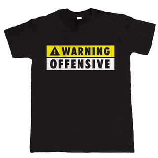 เสื้อยืด ผ้าฝ้าย พิมพ์ลาย Warning Offensive คุณภาพสูง แฟชั่นสําหรับผู้ชาย