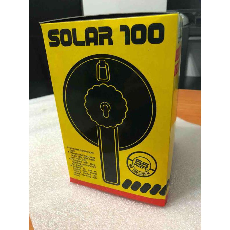 สปอตไลท์มือถือ-12v-solar100-ใช้กับแบตเตอร์รี่รถยนต์-สว่าง-พุ่งได้ไกล