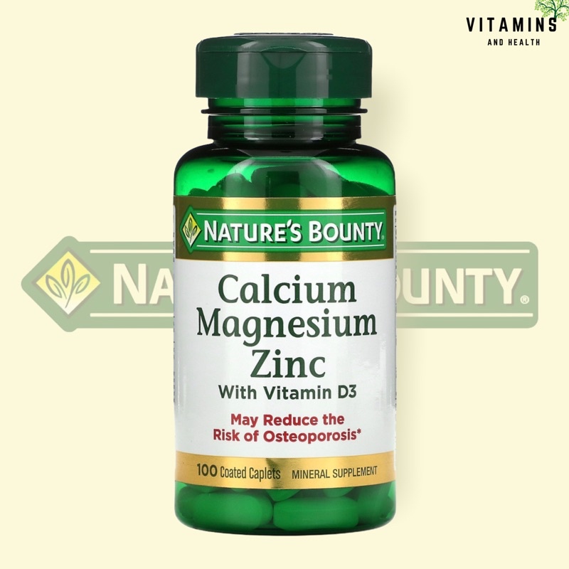 ภาพหน้าปกสินค้าใส่โค้ดลดหน้าร้าน ️Nature's Bounty, Calcium Magnesium Zinc with Vitamin D3, 100 Coated Caplets จากร้าน vitamins_and_health บน Shopee