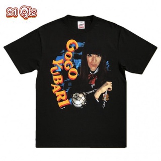 คอลูกเรือเสื้อยืดคอกลม21 สินค้าเดิม/เสื้อยืดคอกลม/Gogo Yubari^Samurai sword/ผ้าฝ้าย 100% Oversize SML ดำ&amp;ขาว unisex🔥ผ้า