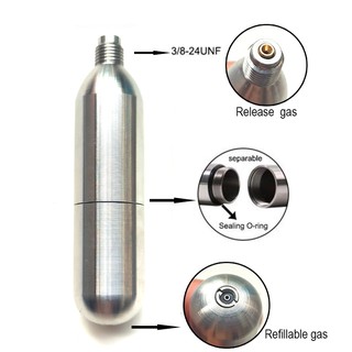 12g 16g CO2 กระบอกสูบเป่าลมใหม่สแตนเลสล่าสัตว์ยางอัดลมกลางแจ้ง