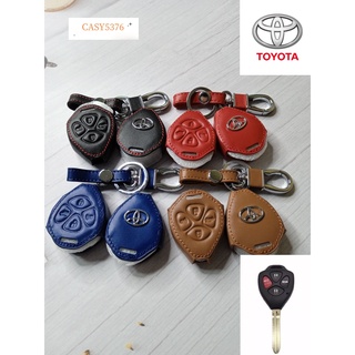 พร้อมส่ง ปลอกกุญแจหนังแท้รีโมทรถToyota Vigo/ Innova/ Fortuner /Altis/ Camry4ปุ่ม เคสหนังแท้หุ้มรีโมท ซองหนังแท้ใส่กุญแ