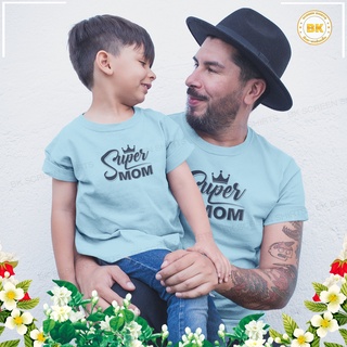 เสื้อวันแม่ สกรีนลาย SUPER MOM M25 เสื้อฟ้าวันแม่ เนื้อผ้า โพลีเอสเตอร์100% สกรีนคมชัดตรงปก Bkscreenshirt