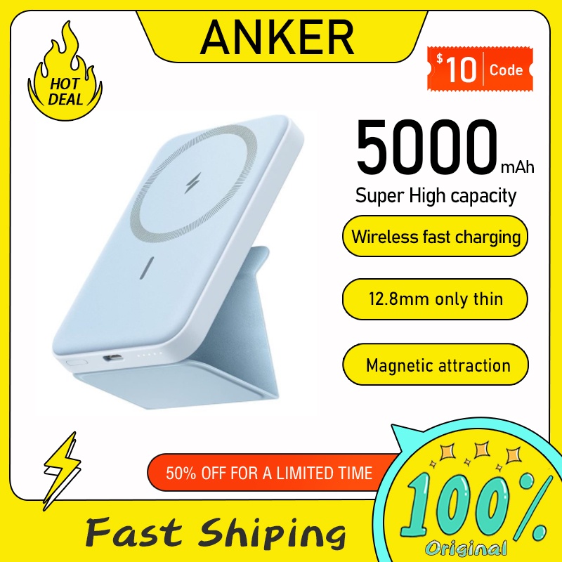 anker-622-แบตเตอรี่แม่เหล็ก-maggo-ที่ชาร์จแม่เหล็กไร้สาย-แบบพกพา-พับได้-5000mah-และ-usb-c-สําหรับ-iphone-13-pro-max-12-11