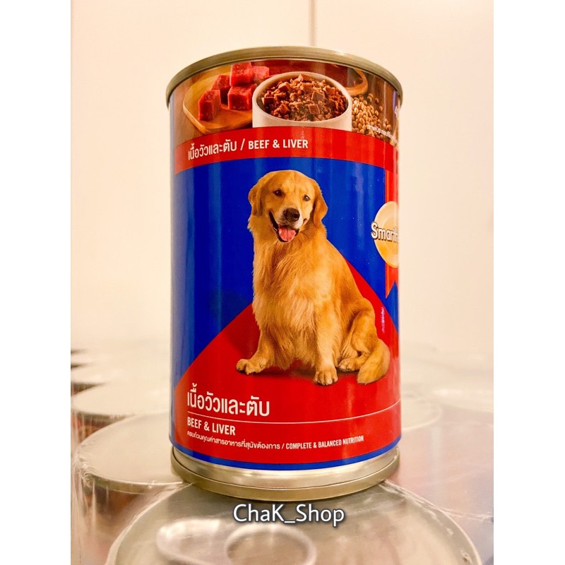 ภาพหน้าปกสินค้าอาหารสุนัข SmartHeart Beef & Liver 400 g (สมาร์ทฮาร์ท อาหารเปียก เนื้อวัวและตับ) รายละเอียดด้วยจ้า จากร้าน cha_shopz บน Shopee