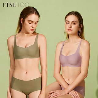 Finetoo ชุดบราชั้นในสําหรับสตรีเซ็กซี่คอยูไม่มีรอยต่อไซส์ S-Xl 5 สี