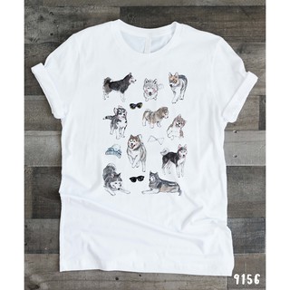 เสื้อยืดโอเวอร์ไซส์Siberian Husky T-shirt (ไซบีเรียนฮัสกี) 9156,7134,7079S-3XL