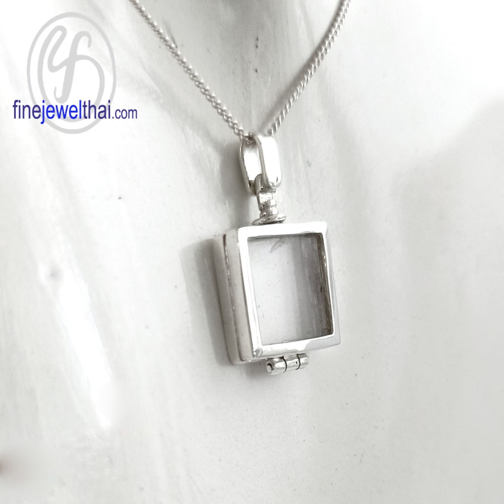 finejewelthai-ล็อกเก็ตสี่เหลี่ยม-ล็อกเก็ตเงินแท้-ล็อกเก็ตใส่ของ-locket-silver-pendant-p117800