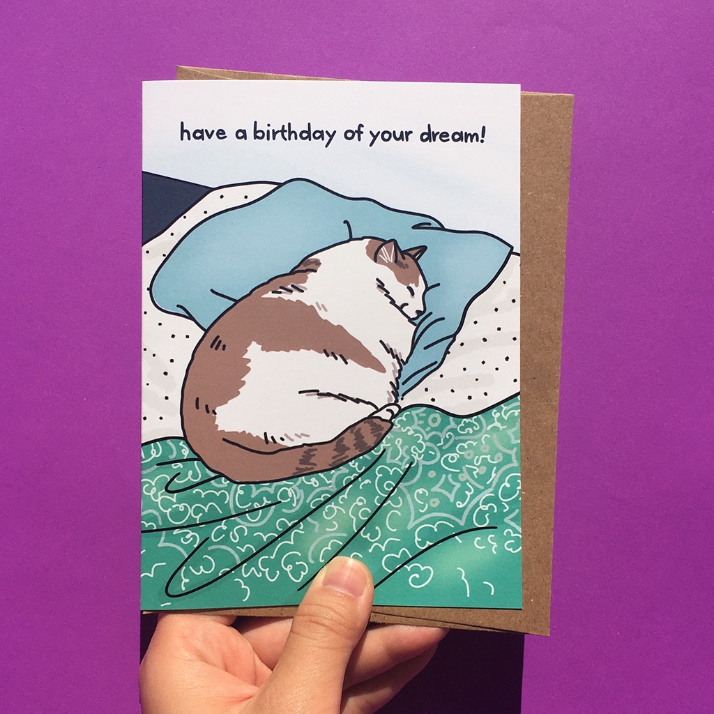 ภาพหน้าปกสินค้าการ์ดวันเกิดน่ารัก การ์ดวันเกิดพร้อมซอง ลายแมว Have a Birthday of Your Dreams แบรนด์ Chonky Goods funny birthday card จากร้าน pinghattastudio บน Shopee