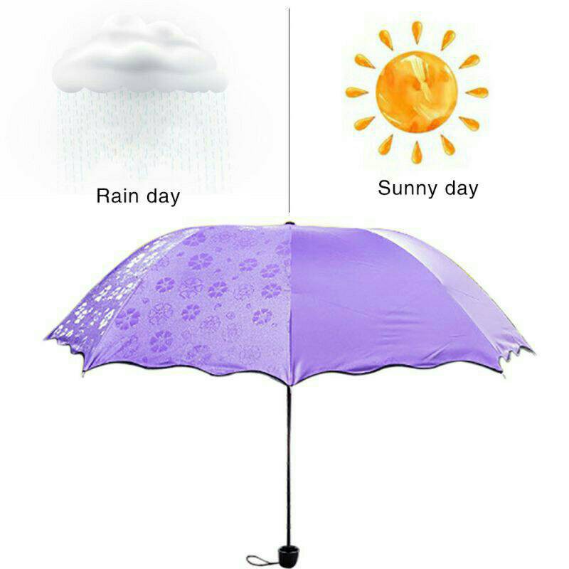 ภาพสินค้าThai.th ร่มโดนน้ำเปลี่ยนลายดอกไม้ ร่มกันฝน ร่มกันแดด ร่มกันUV ร่มพับ 3 ตอน (มีราคาส่ง)UV Umbrella จากร้าน zzxr1982 บน Shopee ภาพที่ 2